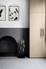 Slimline Cabinetry Handle | Black Satin with Black Leather Wrap | from