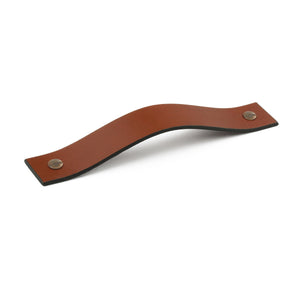 01 Leather Handle 200mm - Aged Brass Fixing