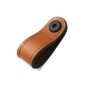 02 Rounded Leather Tab - Matt Black Fixing