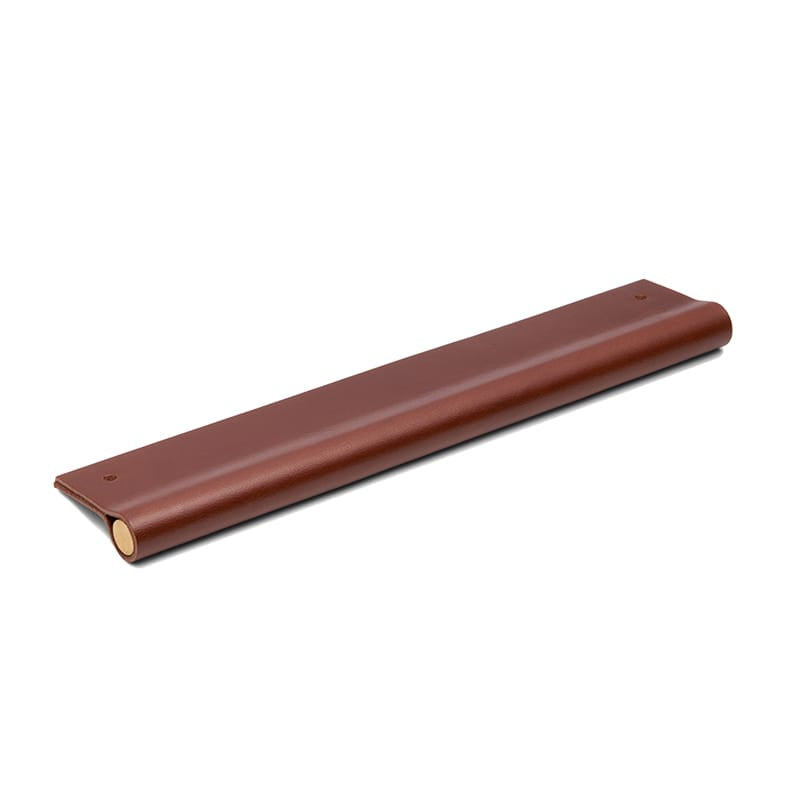 03 Leather Recessed Pull - Polished Brass Core