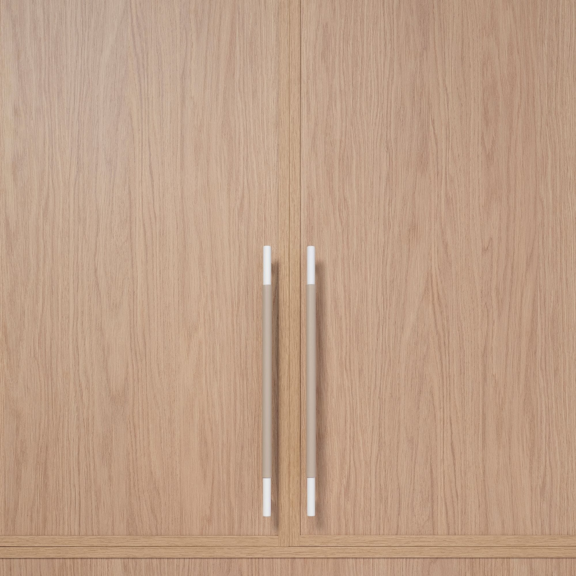 03 Slimline Leather Cabinet Pull - Satin White