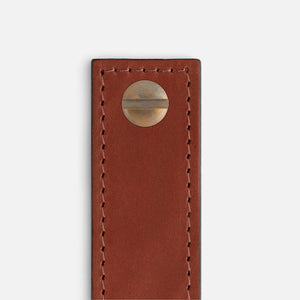 01 Leather Handle 200mm - Aged Brass Fixing