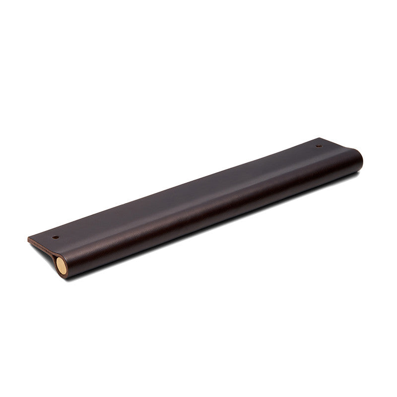 Leather Recessed Pulls | Chocolate | Matching Edge | Brass Core | from