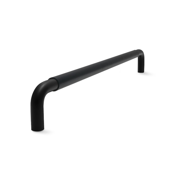 Contour Cabinetry Handle | Black Matt with Black Leather Wrap | from