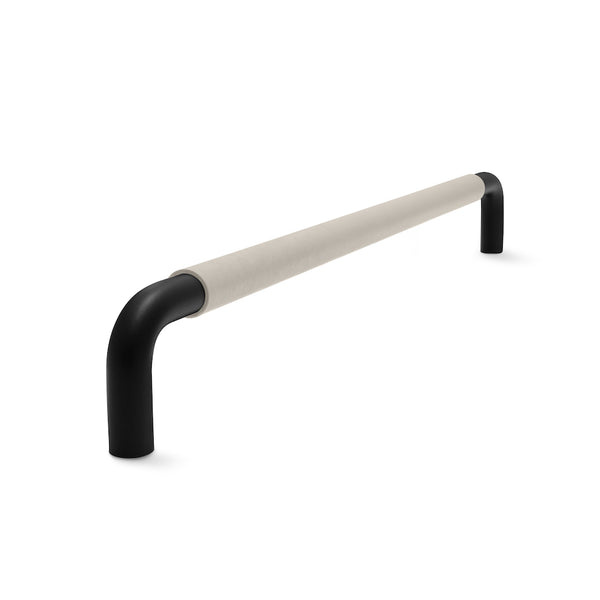 Contour Cabinetry Handle | Black Matt with Classic Grey Leather Wrap | from