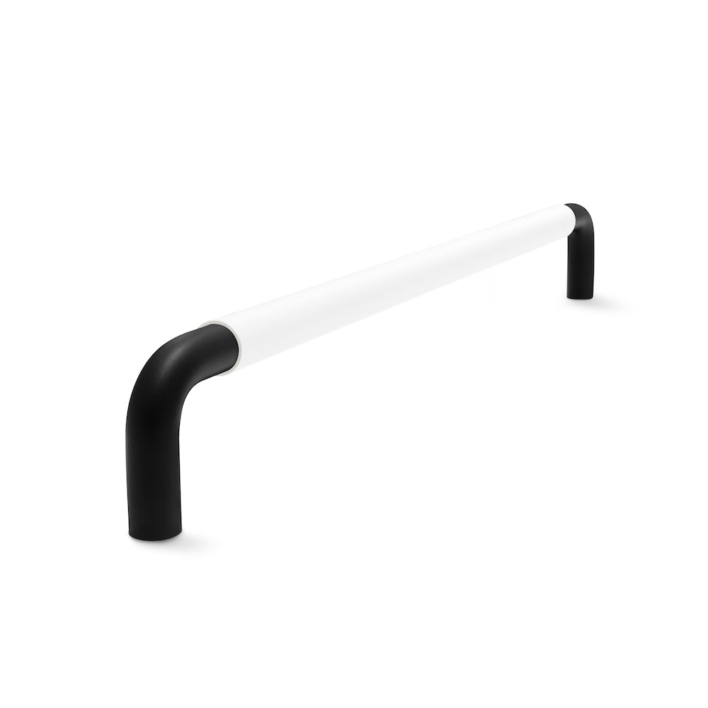 Contour Cabinetry Handle | Black Matt with White Leather Wrap | from