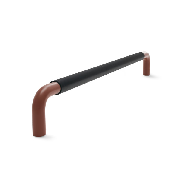 Contour Door Handle | Terrain with Black Leather Wrap | from