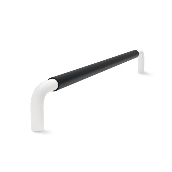 Contour Cabinetry Handle | White Satin with Black Leather Wrap | from