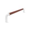 Contour Door Handle | White Satin with British Tan Leather Wrap | from
