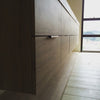 Leather Recessed Pulls | Slate | Matching Edge | Raw Oak Core from