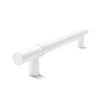 Metal Bar Door Handle | 600mm | White Satin with White Leather Wrap | Single
