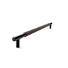 Slimline Cabinetry Handle | Black Satin with Chocolate Leather Wrap | from