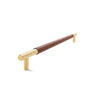 Slimline Cabinetry Handle | Brass Satin with British Tan Leather Wrap | from