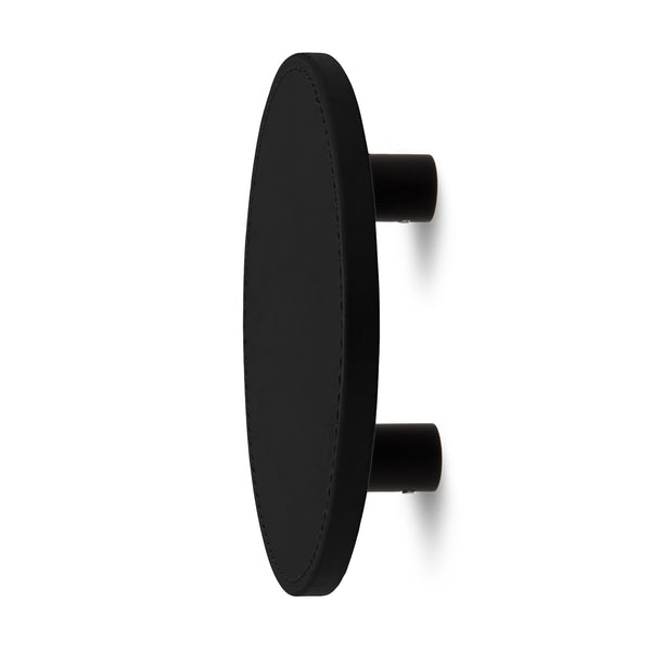 Leather Round Stacked Entry Handle | Back to Back | Black