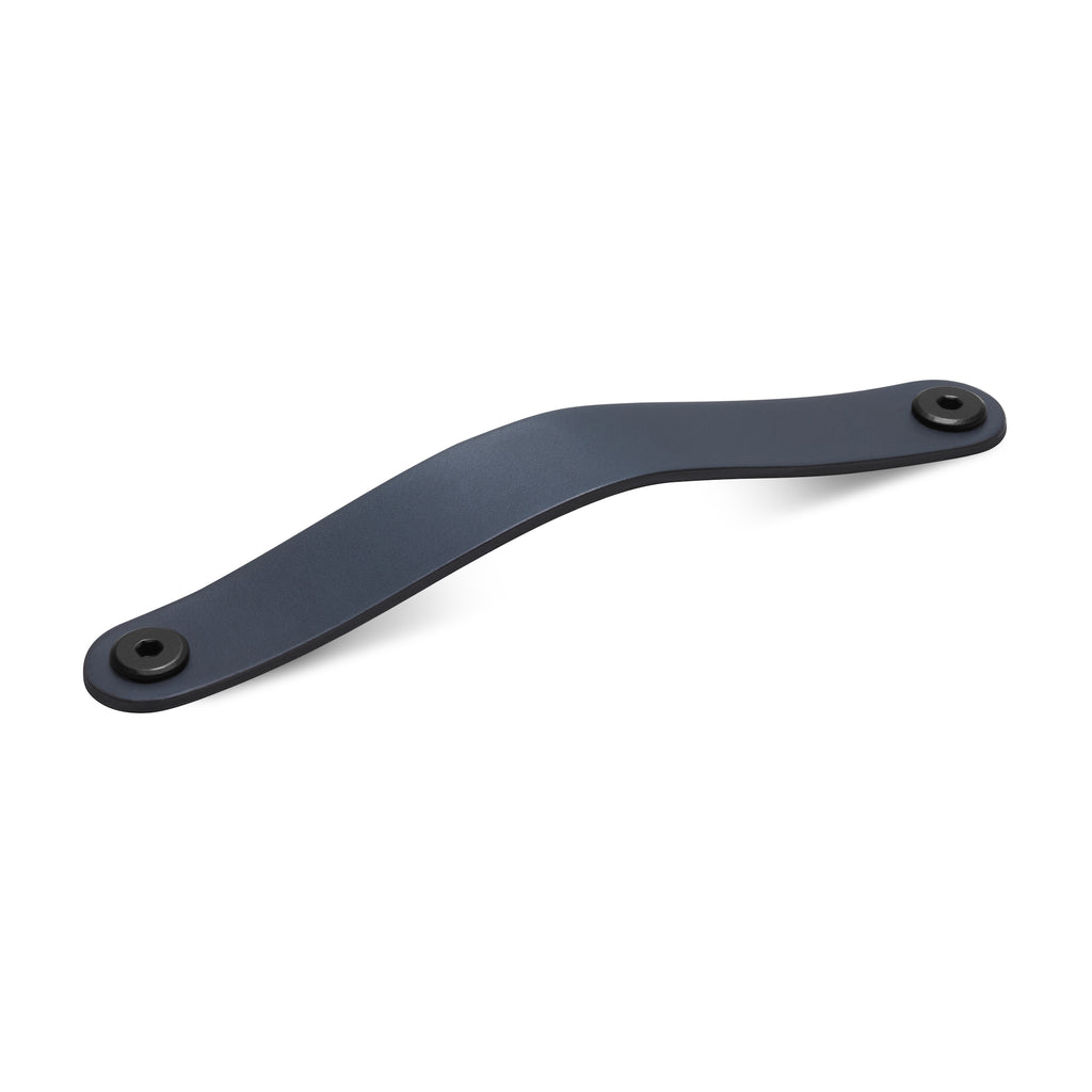 Leather Flat Rounded Handle | Midnight (Fixings Included)