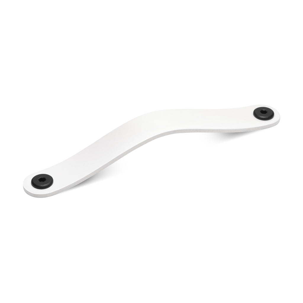 Leather Flat Rounded Handle | White (Fixings Included)