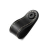 Leather Rounded Tab | Contrast Stitch | Black (Fixing Included)