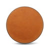 Leather Round Stacked Entry Handle | Single | Saddle Tan
