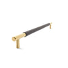 Slimline Cabinetry Handle | Brass Polished with Slate Leather Wrap | from