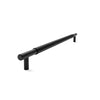 Slimline Cabinetry Handle | Black Matt with Black Leather Wrap | from